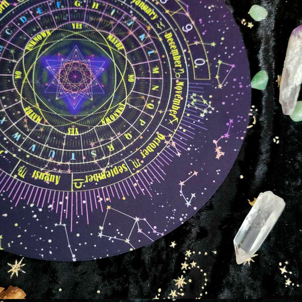 Astrology and Tarot Pendulum Divination Mat for Spiritual Guidance and Fortune Telling Rituals - Star Constellation Design