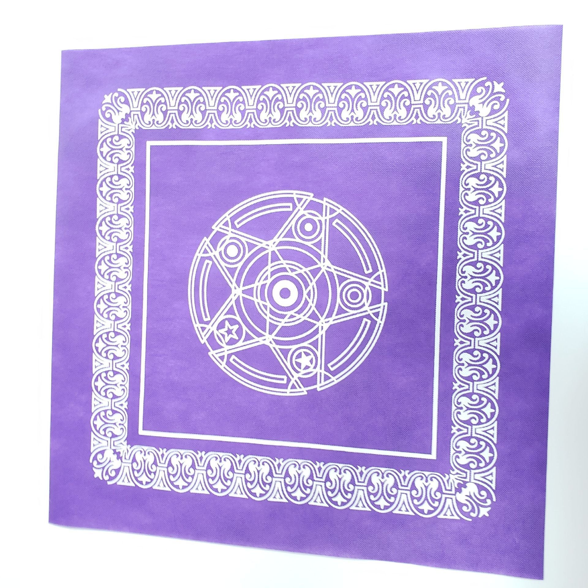 Sacred Geometric Altar Cloth for Spiritual Rituals and Energy Work - Available in Purple, Black, and Grey