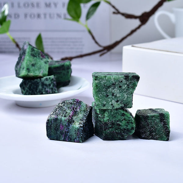 Raw Ruby Zoisite Healing Stones for Transformation and Vitality - Natural Rough Crystals for Emotional Healing and Spiritual Growth