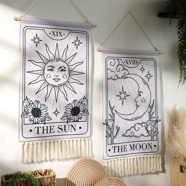 Celestial Moon & Sun Bookends for Spiritual Decor