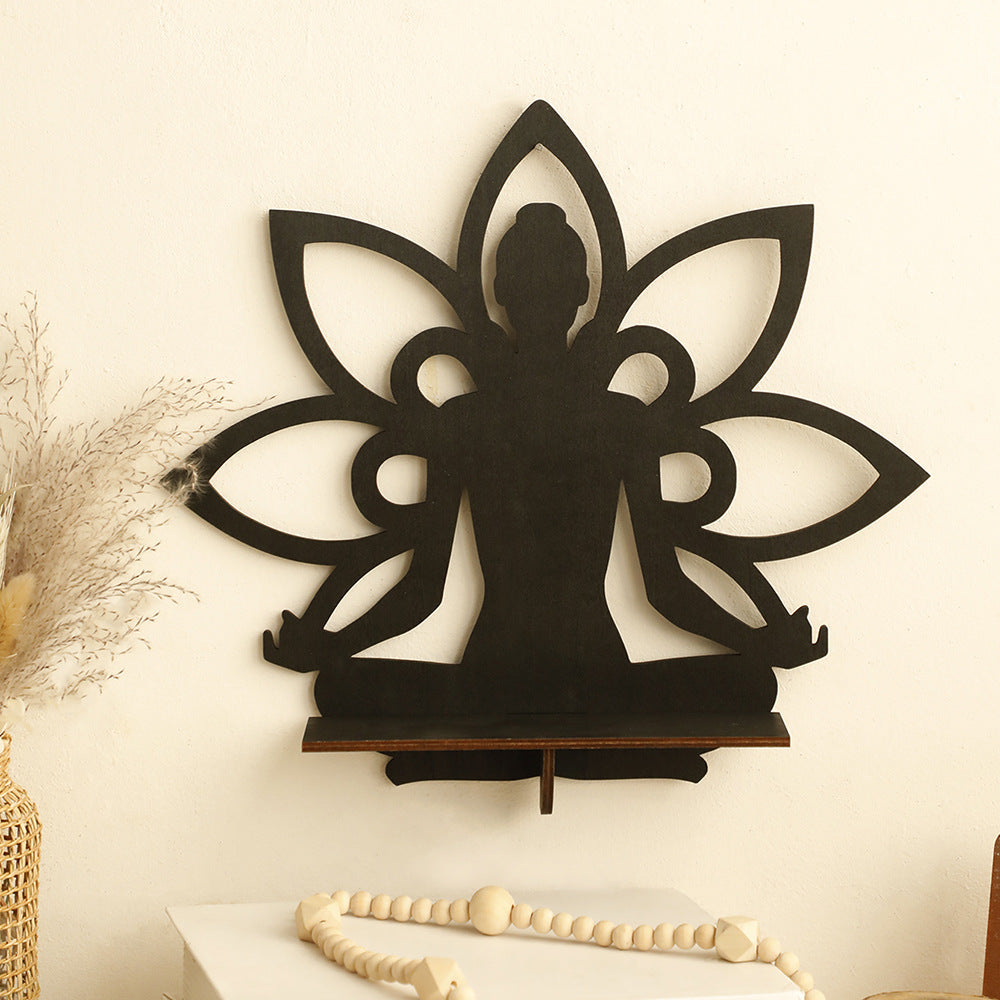 Zen Buddha Lotus Wall Shelf - Spiritual Altar Display