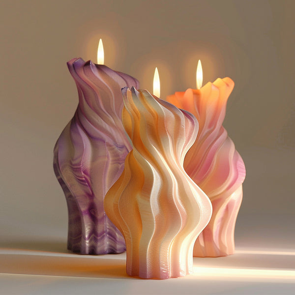 Twisted Wave Sculptural Candles - Elegant Spiral Candles for Spiritual Decor and Meditation