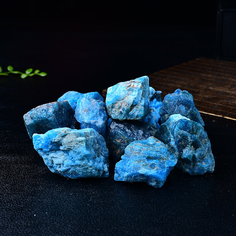 Raw Blue Apatite Healing Stones for Chakra Balancing and Spiritual Meditation