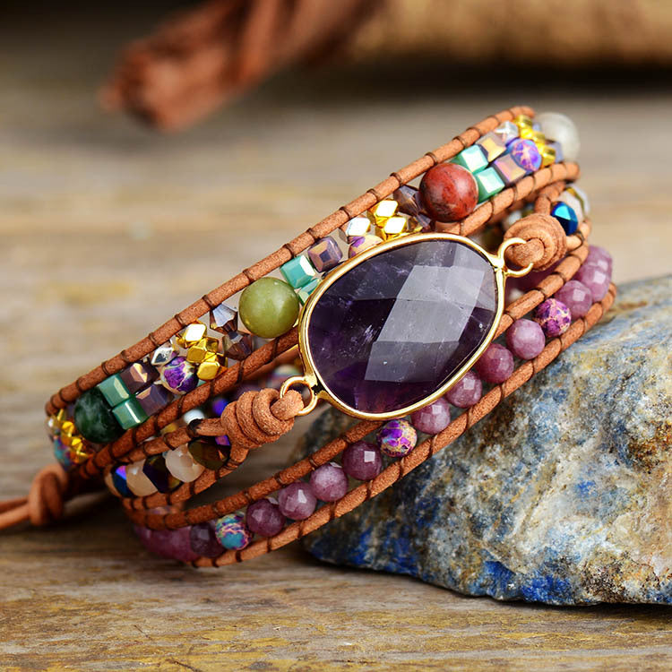 Amethyst Harmony Wrap Bracelet