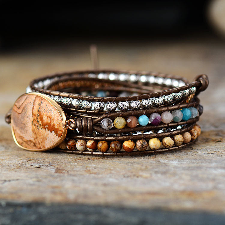 Desert Earth Jasper Wrap Bracelet