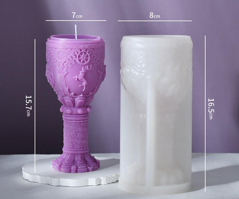 Mystical Gothic Chalice Candle Set - Enigmatic Handcrafted Sculptural Wax Art