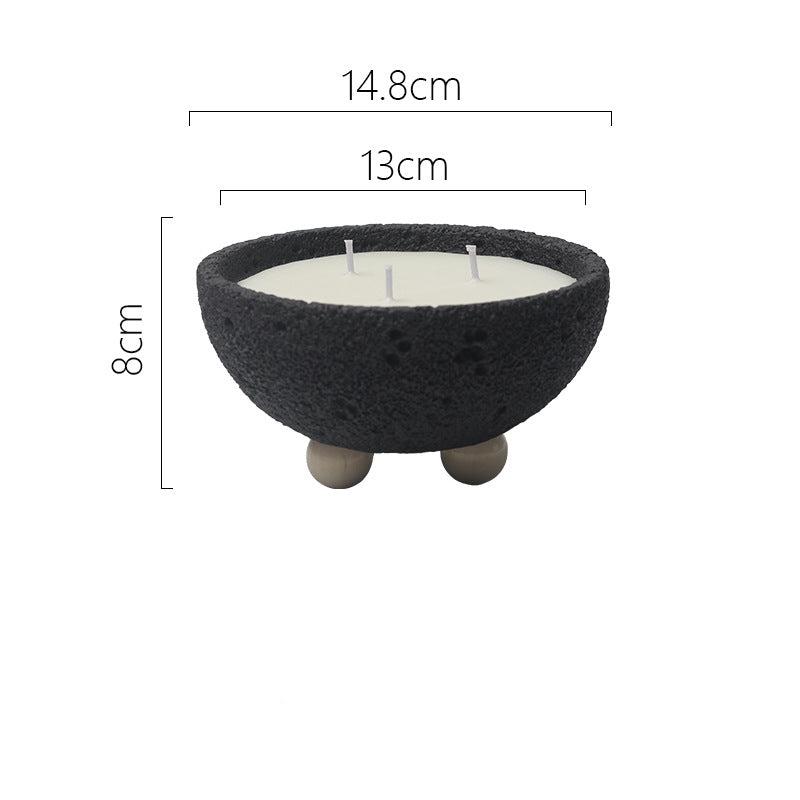 Lava Stone Textured Decorative Bowl Candle for Spiritual Ambiance and Meditation