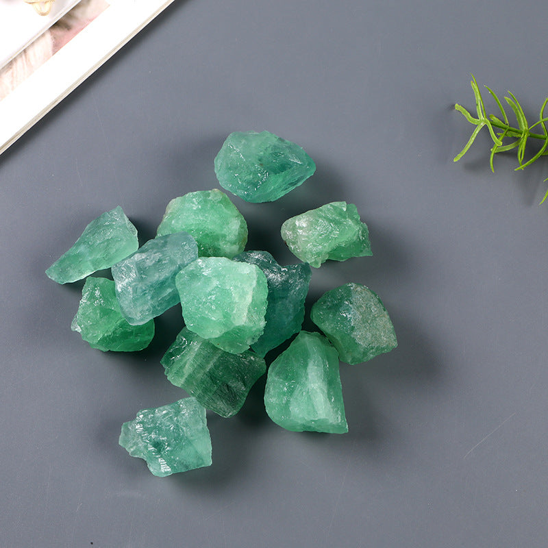 Raw Green Fluorite Healing Stones for Spiritual Growth and Clarity