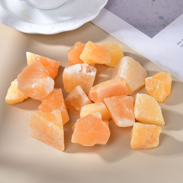 Raw Orange Calcite Healing Crystals - Natural Chunk Stones for Positive Energy, Chakra Balancing, and Emotional Healing