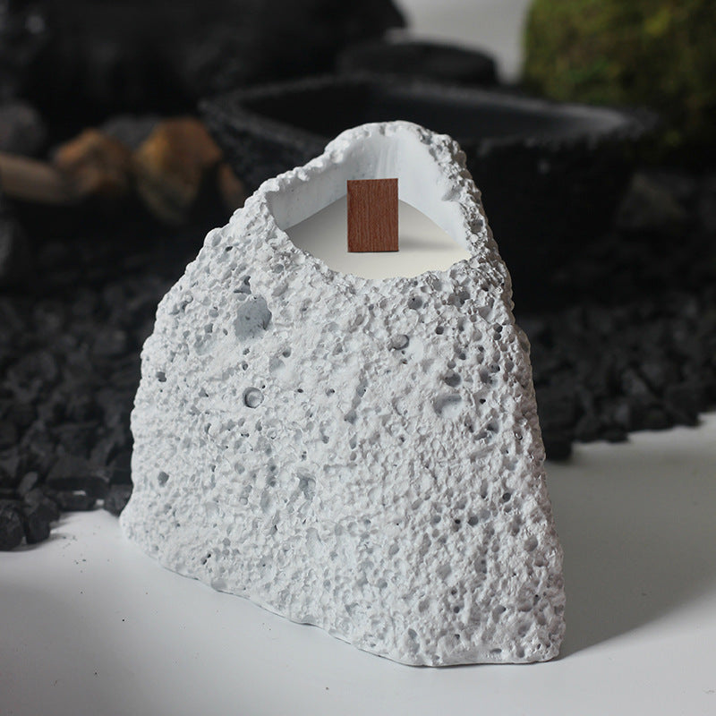 Mountain-Inspired Natural Stone Candle Holder with Rustic Design for Spiritual and Zen Spaces