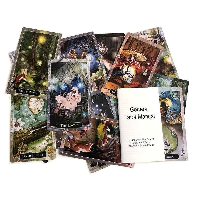 Enchanted Forest Tarot Deck with Illustrated Guidebook for Mystical Readings and Spiritual Guidance