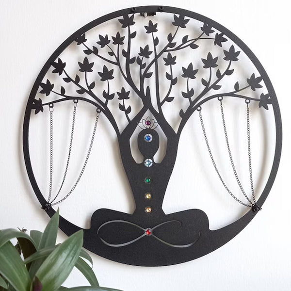 Chakra Tree of Life Wall Art – Metal Meditation Decor for Spiritual Awakening and Balance