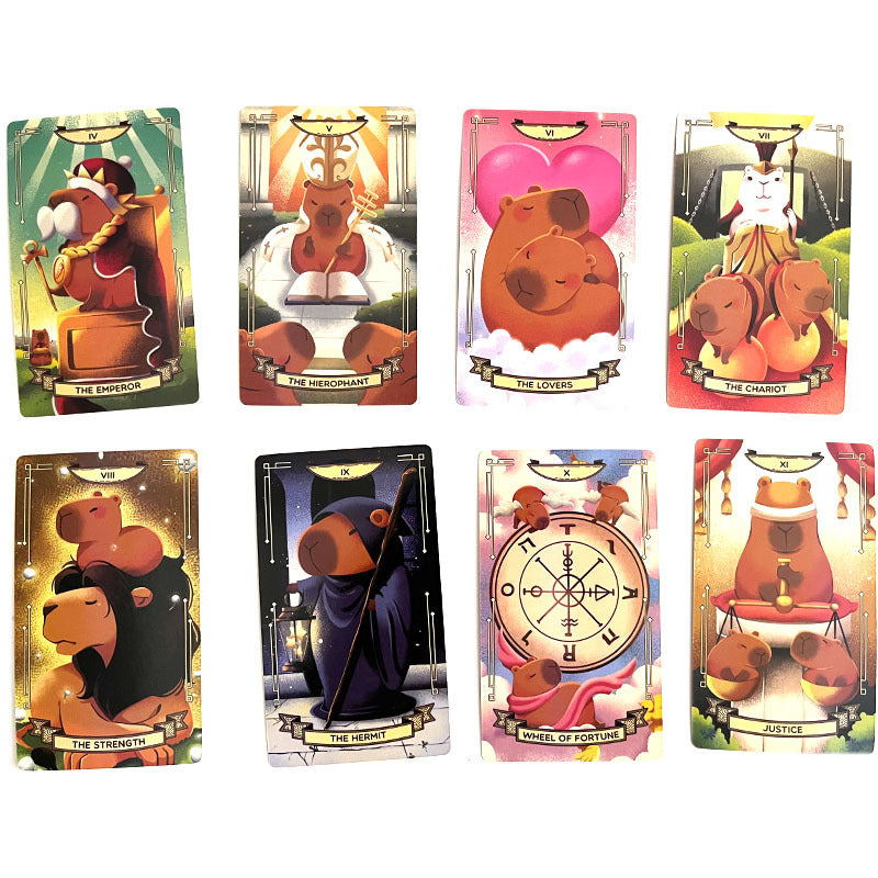 Capybarot Tarot Deck for Gentle Spiritual Guidance and Lighthearted Readings - 78 Card Set with Cute Capybara Illustrations