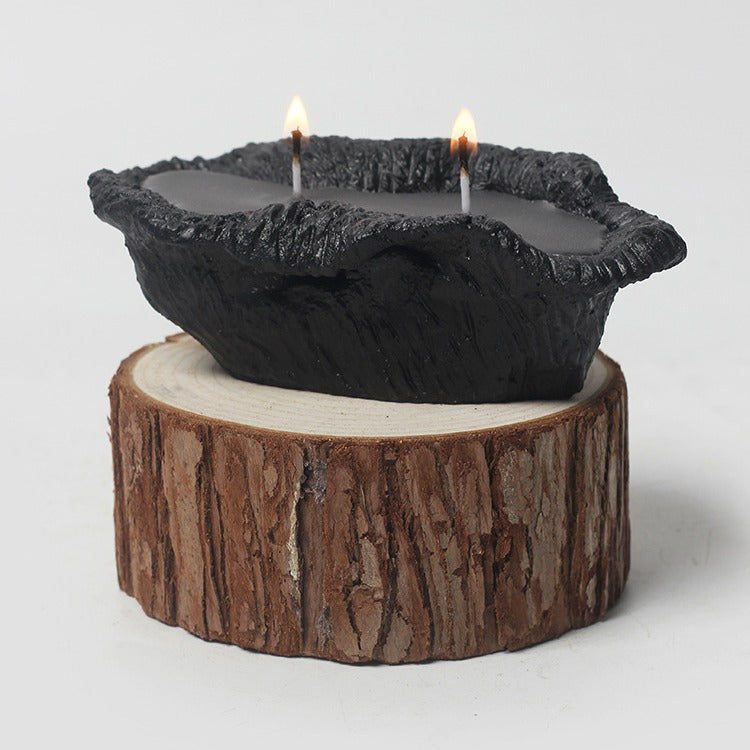 Earth-Inspired Dual Wick Rustic Candles for Meditation and Spiritual Ambiance