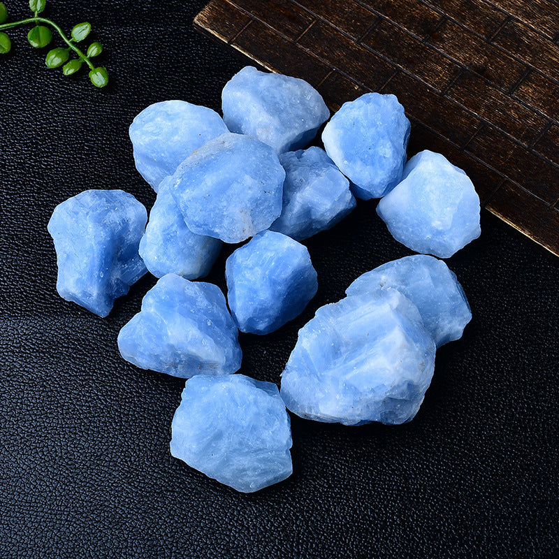 Raw Blue Calcite Healing Stones for Calming and Communication Energy Work