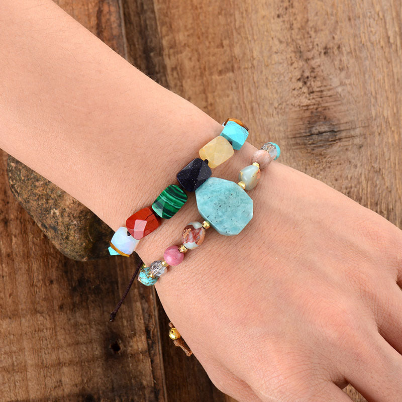 Chakra Balancing Multi-Gemstone Bracelet for Spiritual Healing and Energy Alignment