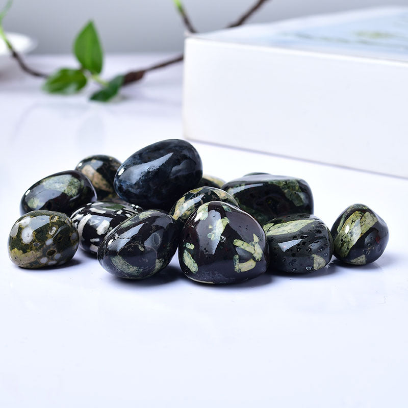 Kambaba Jasper Tumbled Stones for Grounding and Peace - Polished Healing Crystals for Emotional Balance