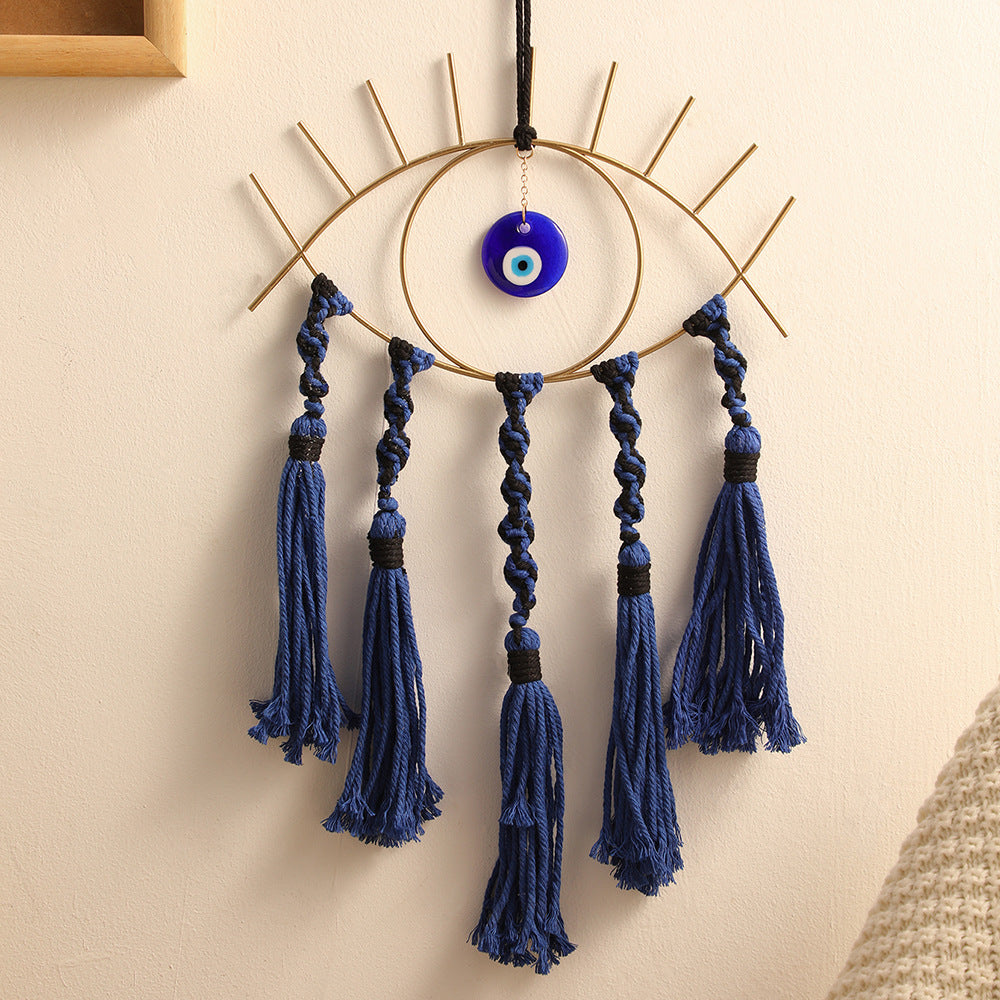 Evil Eye Tassel Wall Hanging - Boho Protection Decor