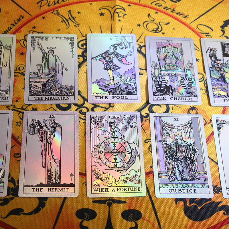 Golden Foil Tarot Deck with Holographic Design and Complete Guidebook for Intuitive Readings and Spiritual Guidance