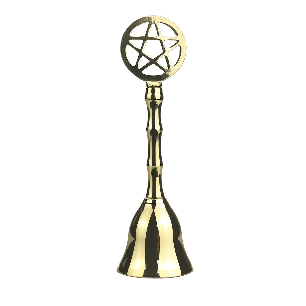 Gold Pentacle Ritual Bell for Spiritual Cleansing and Meditation Altar Tools