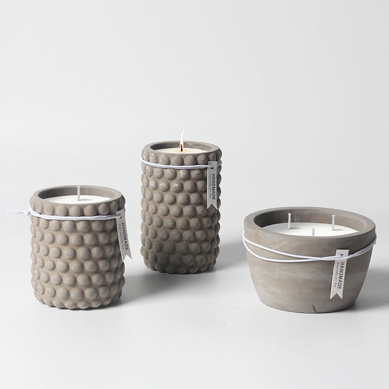 Handmade Textured Concrete Candle Collection - Modern Minimalist Scented Candles for Home Decor and Spiritual Ambiance