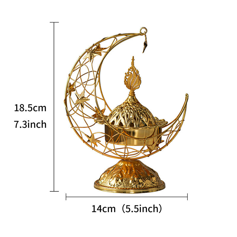 Celestial Moon Incense Holder with Hanging Star - Spiritual Décor for Meditation and Relaxation