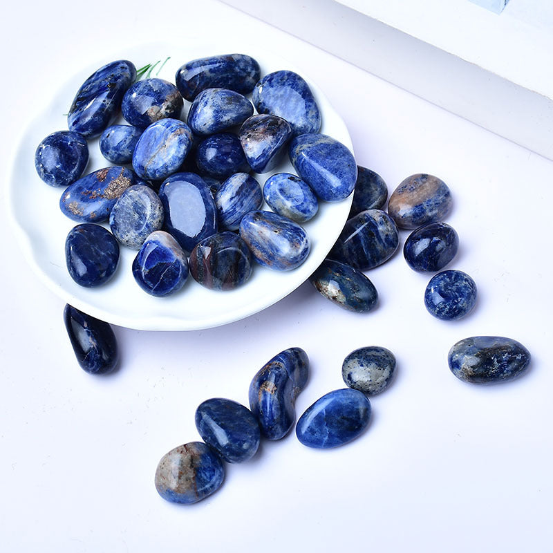 Blue Sodalite Tumbled Stones for Intuition and Communication - Polished Healing Crystals for Spiritual Insight