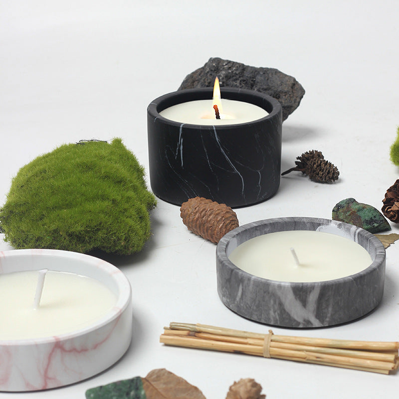 Hand-Poured Luxury Marble Jar Candles for Spiritual Healing, Meditation, and Aromatherapy