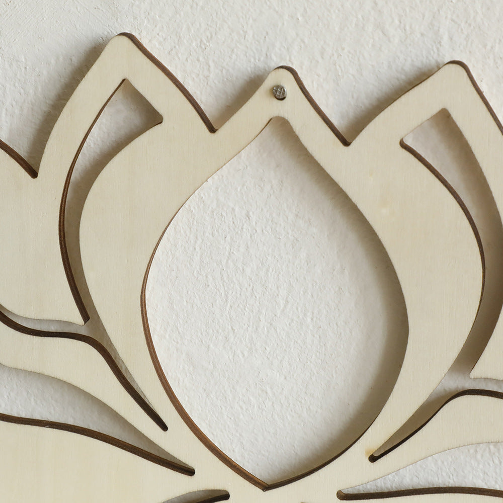 Lotus Flower Wooden Wall Shelf - Sacred Space Organizer