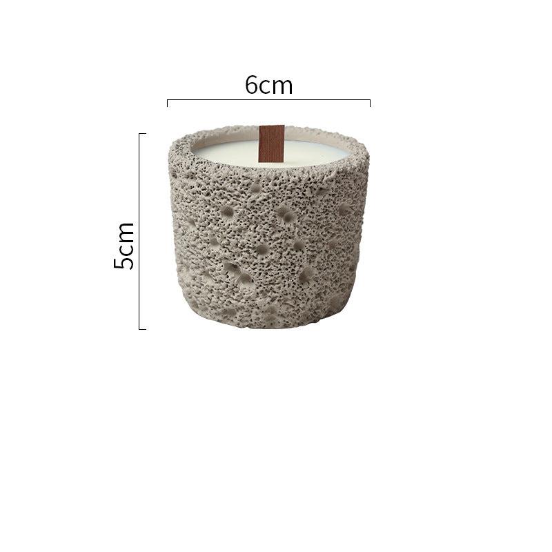 Handcrafted Textured Stone Candle with Natural Wooden Wick for Meditation, Spiritual Healing, and Relaxation Ambiance