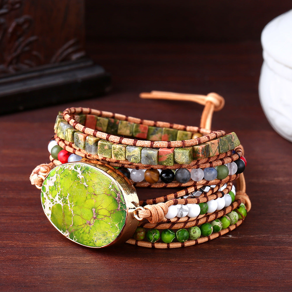 Earth Essence Jasper Wrap Bracelet