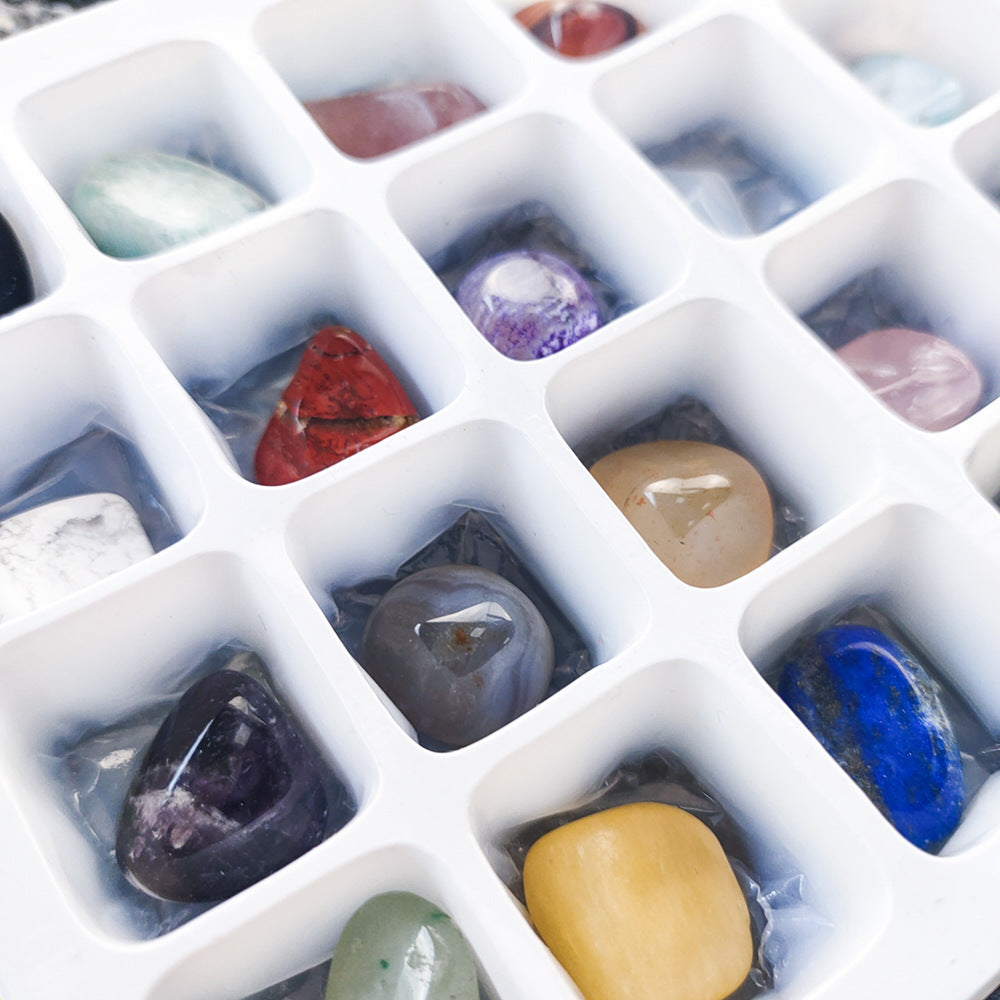 World Collection of Tumbled Gemstones: 24-Piece Crystal Healing Set for Meditation, Chakra Balancing, and Spiritual Energy