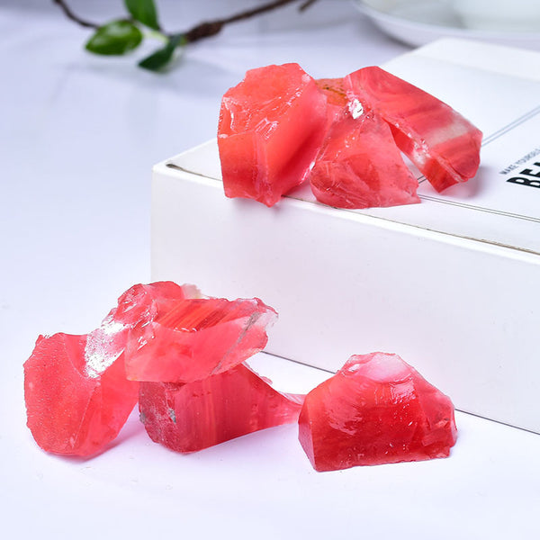 Bright Red Rough Healing Stones for Passion and Energy - Natural Raw Crystals for Root Chakra Activation and Motivation