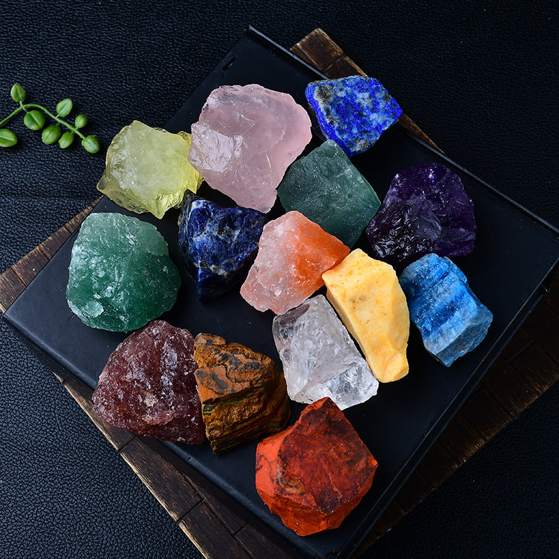 Premium Chakra Healing Stones Set - Raw Natural Crystals for Spiritual Energy Balancing and Meditation