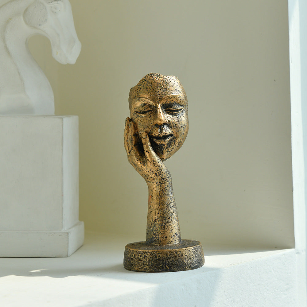 Abstract Meditation Face Sculptures - Handcrafted Spiritual Decor for Tranquility and Inner Peace