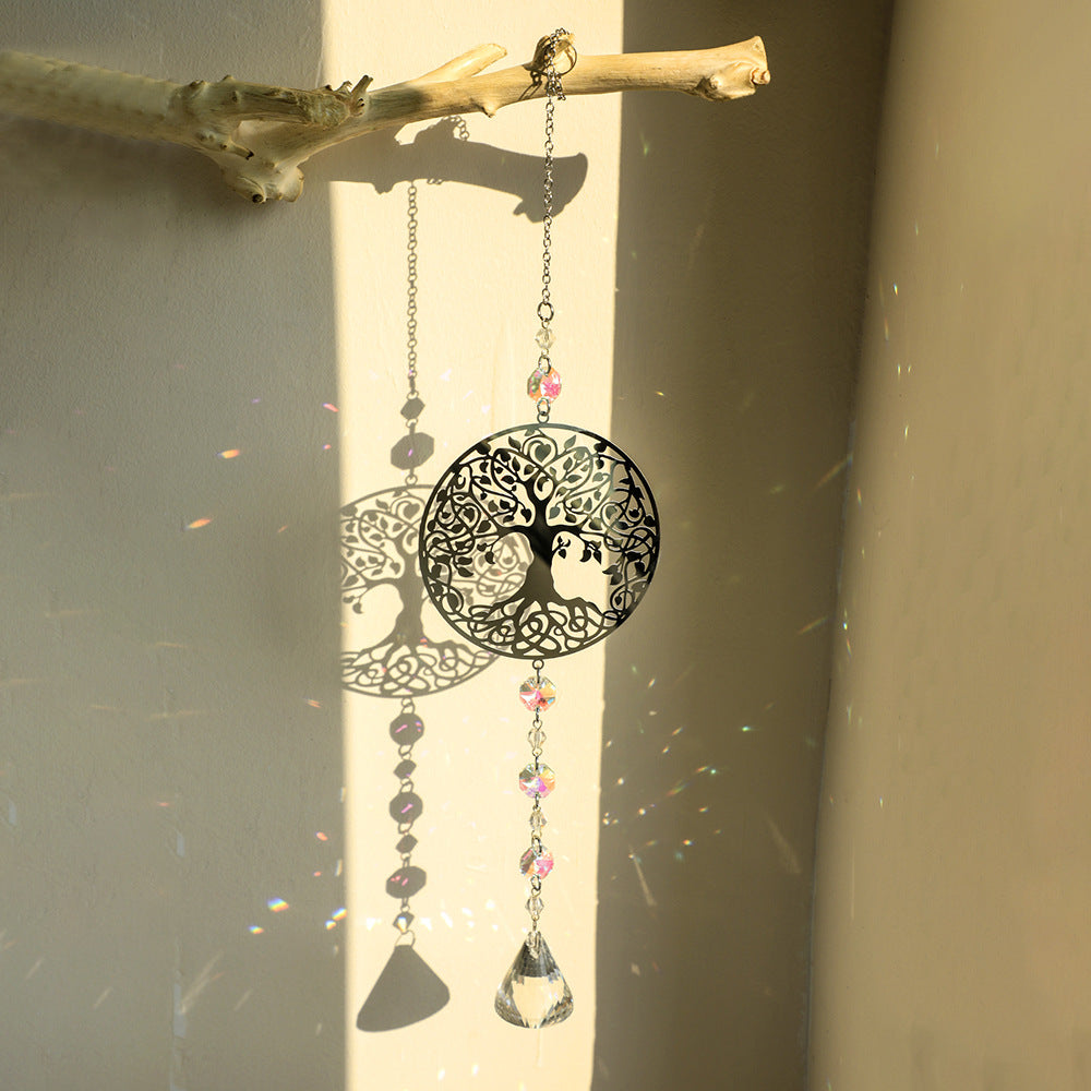 Tree of Life Crystal Sun Catcher - Spiritual Hanging Ornament