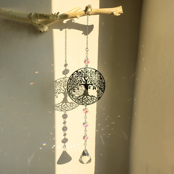 Tree of Life Crystal Sun Catcher - Spiritual Hanging Ornament