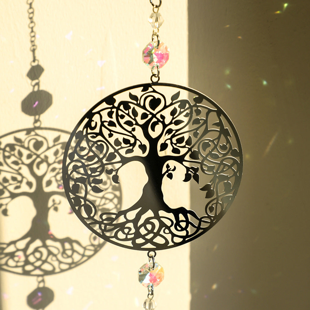 Tree of Life Crystal Sun Catcher - Spiritual Hanging Ornament