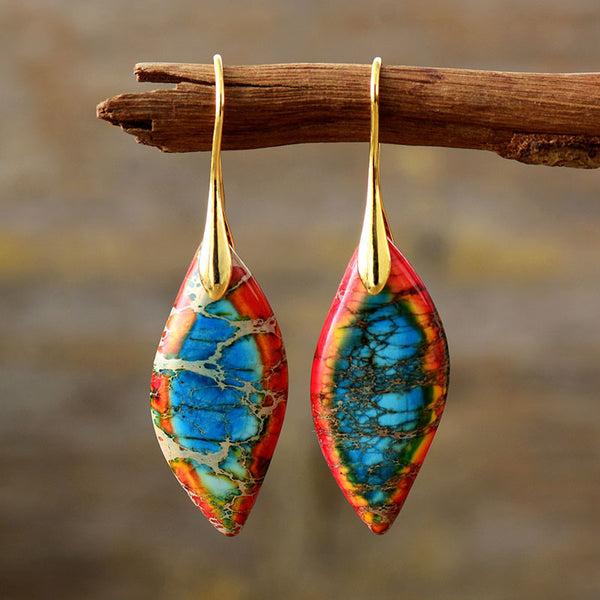 Multicolored Jasper and Silver Spiritual Harmony Earrings for Balance and Positive Energy