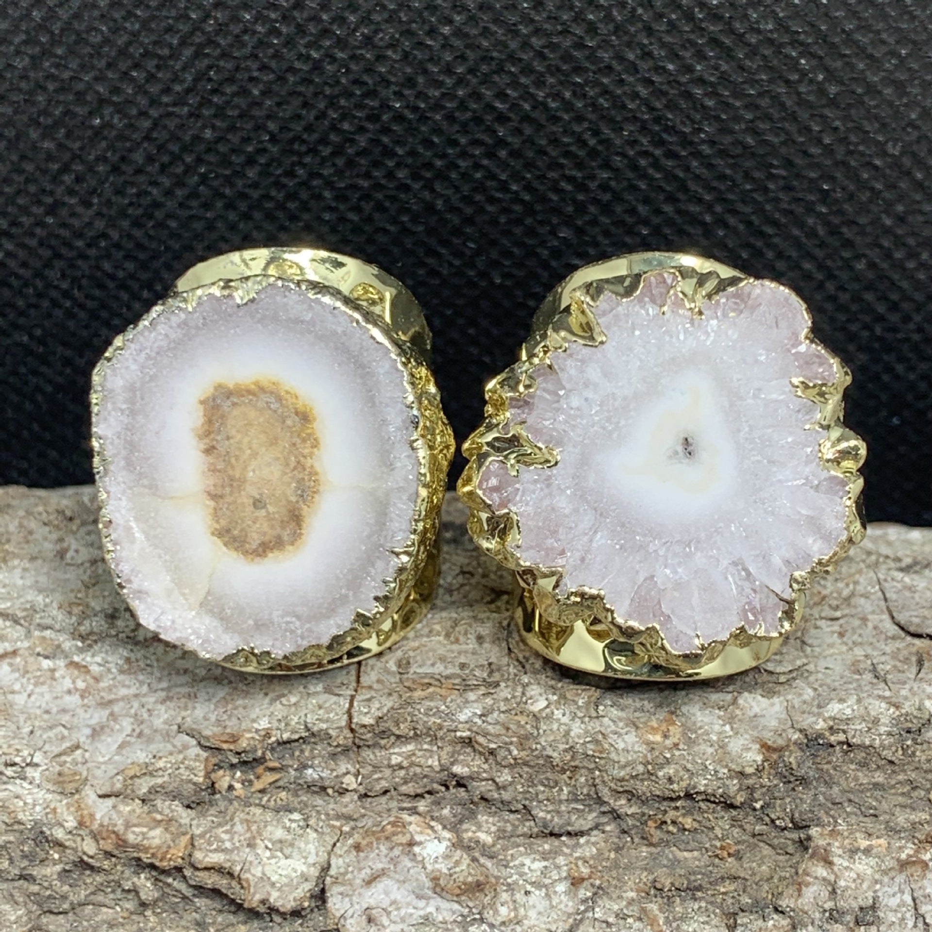 Elegant Druzy Quartz Geode Ring with Gold Plated Adjustable Band - Spiritual Energy Jewelry