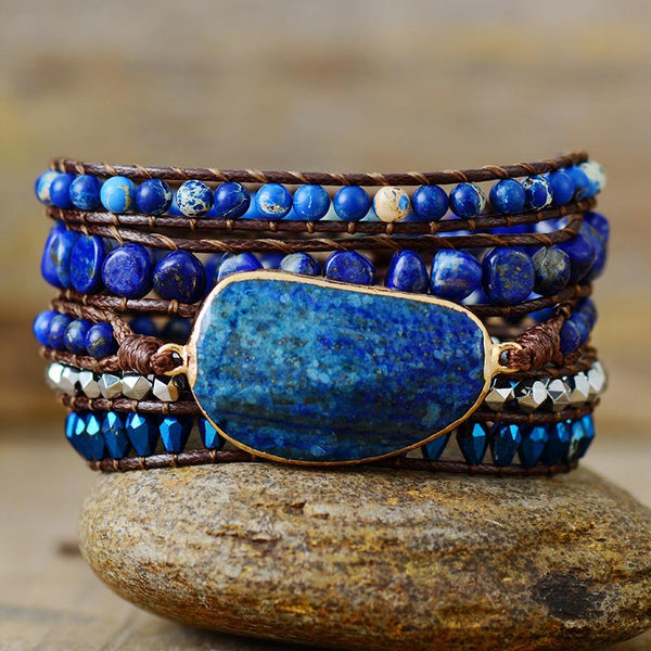 Deep Ocean Lapis Lazuli Wrap Bracelet