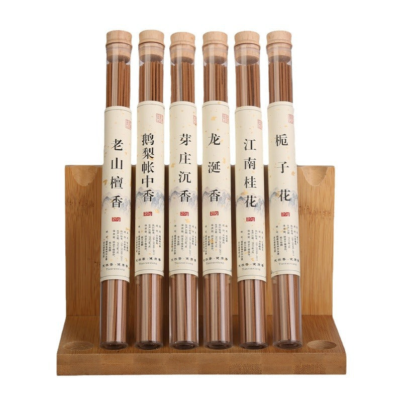 Premium Aromatherapy Incense Sticks Collection - 6 Exotic Fragrances in Elegant Glass Tubes for Meditation and Spiritual Wellness