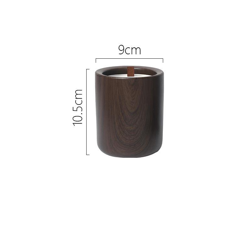 Wood Grain Scented Candle with Wooden Wick - Elegant Aromatherapy Candle for Meditation, Home Decor, and Relaxation