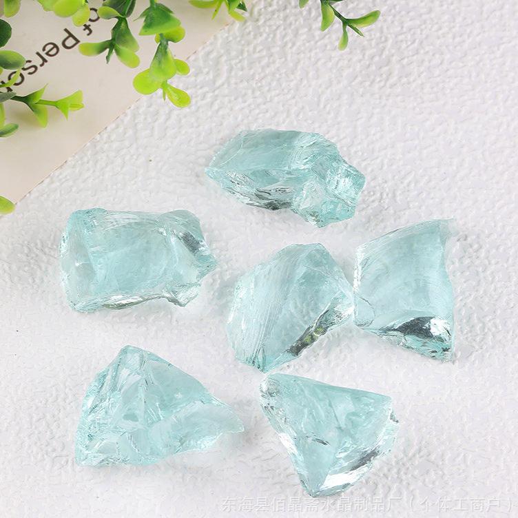 Natural Aqua Aura Quartz Crystal Chunks for Spiritual Healing and Energy Amplification