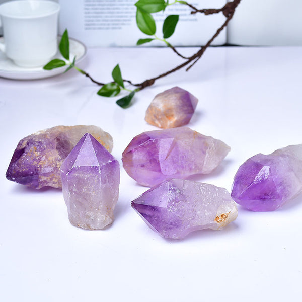 Raw Amethyst Crystal Points for Spiritual Healing and Meditation