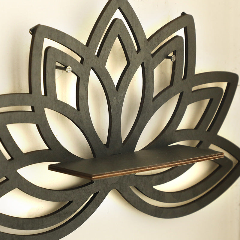 Lotus Flower Wall Shelf - Spiritual Boho Decor