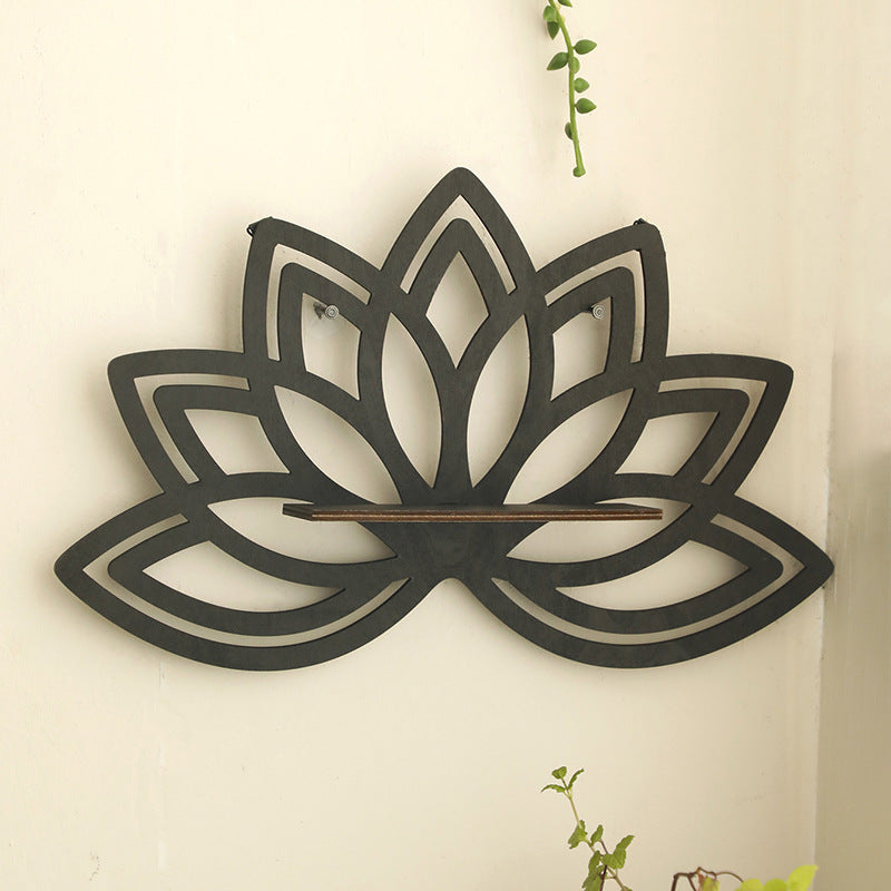 Lotus Flower Wall Shelf - Spiritual Boho Decor