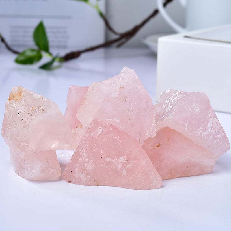 Natural Pink Healing Stones - Raw Rose Quartz Crystals for Love, Healing, and Emotional Balance