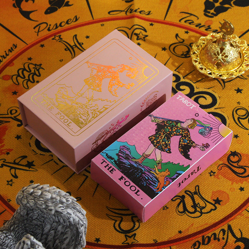 Pink Fool Tarot Card Deck with Pastel Design – Colorful Tarot Cards for Intuitive Readings and Self-Discovery