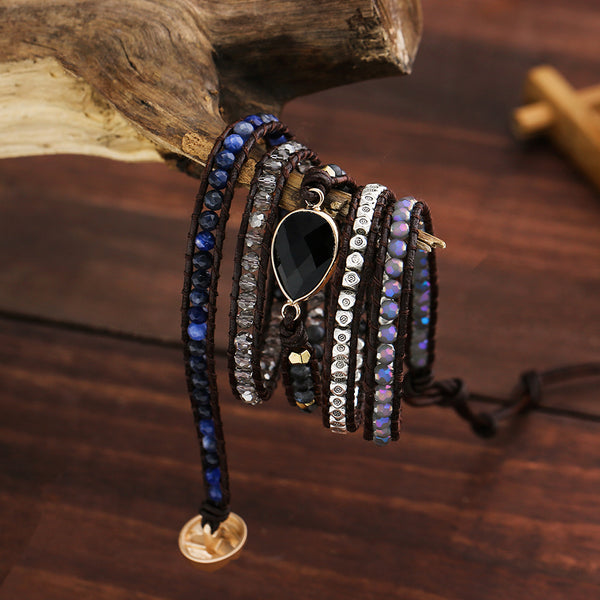 Midnight Elegance Onyx Wrap Bracelet